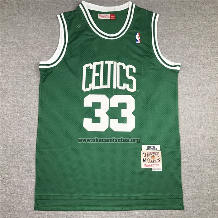 Camiseta Boston Celtics Larry Bird NO 33 Mitchell & Ness 1985-86 Verde